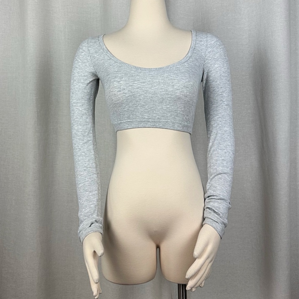 Garage Ribbed Crop Top Grey Size XS